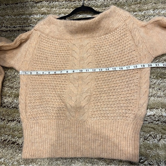Anthropologie Sleeping On Snow Knit Off Shoulder Alpaca Blend Sweater Medium - Picture 11 of 13